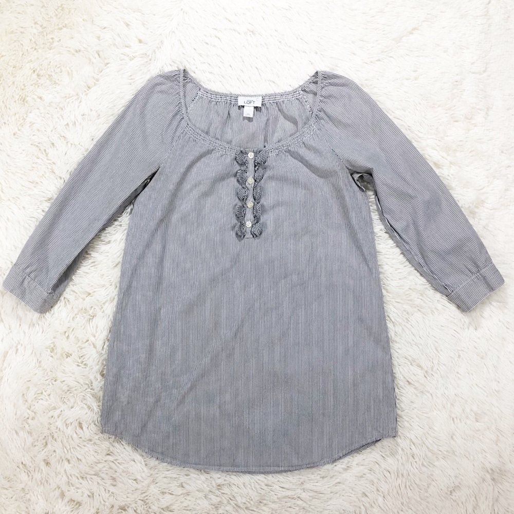 Ann Taylor Loft black white striped tunic size XS